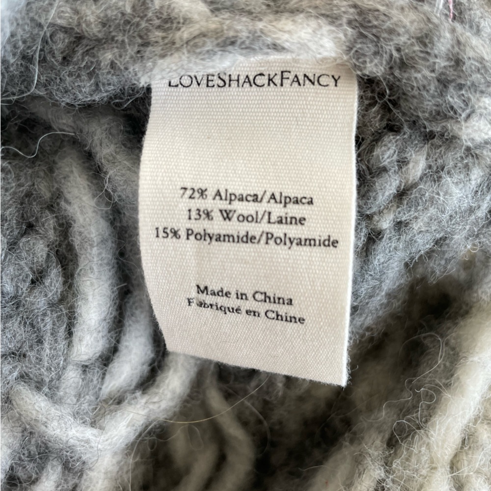 Loveshackfancy Rosie alpaca grey love heart sweater - Picture 8 of 8
